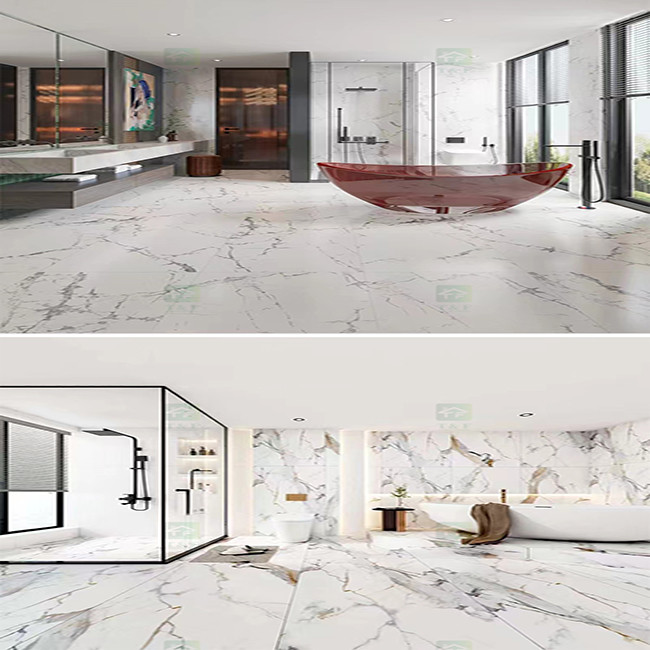 600x1200mm Calacatta White Gold Marble Tiles Living Room Flooring Tiles