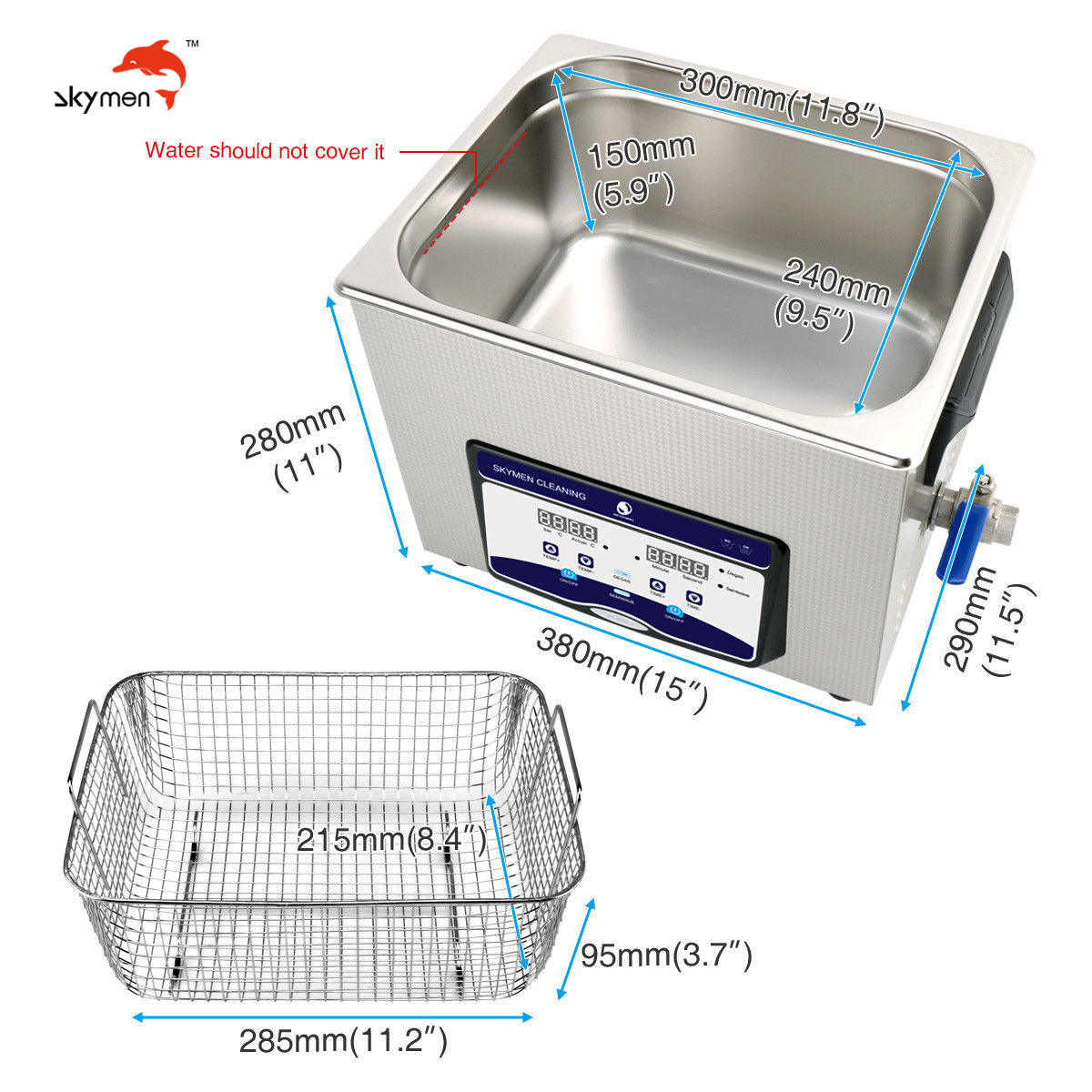 Ultrasound Bath For Strainer With 200W Heating Power 2.85 Gallon