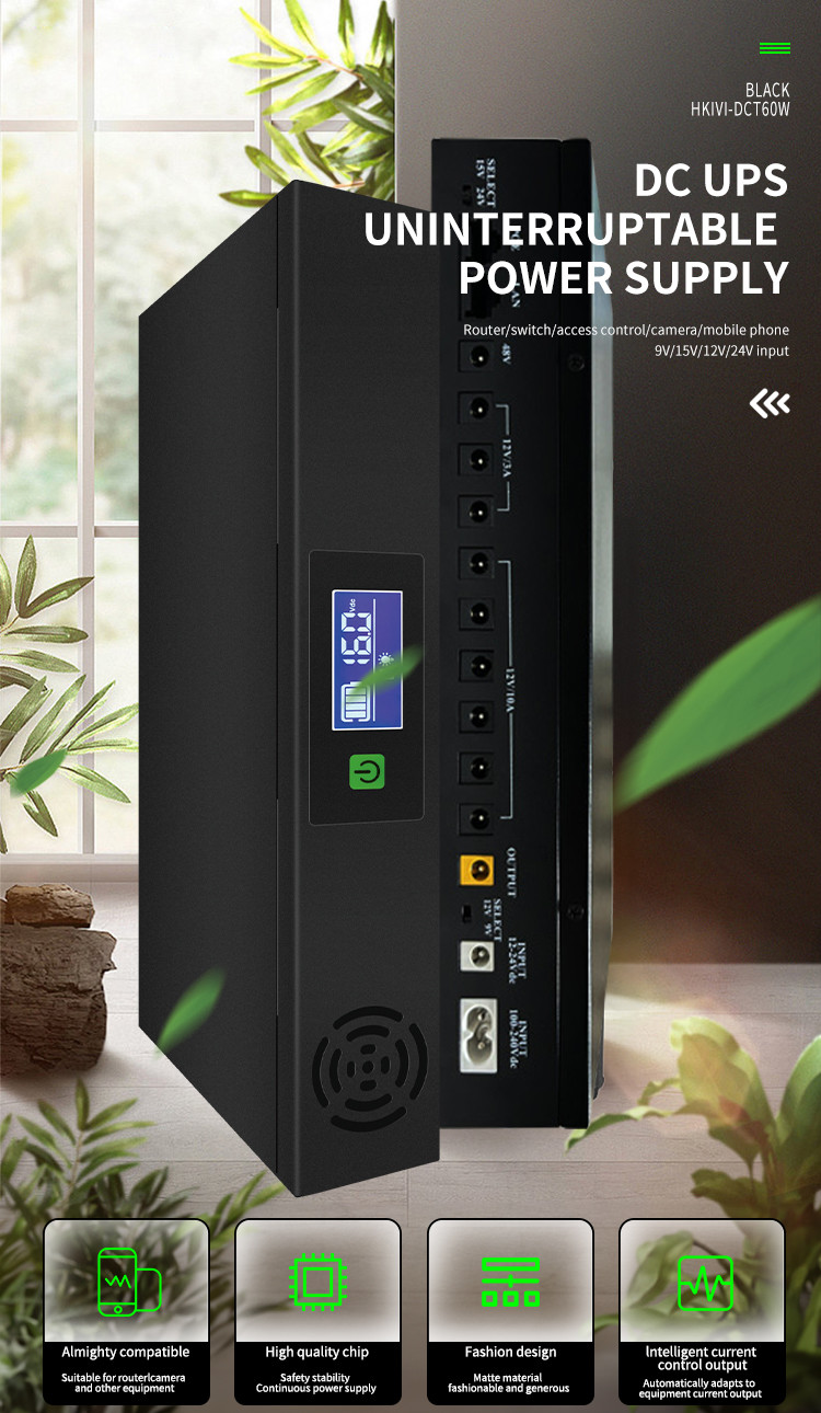 DC 60w 17600-41600mah UPS Backup Power For Laptop And Wifi Router
