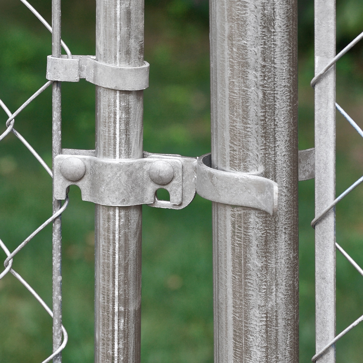 Silver Steel Metal Chain Link Gate Hardware Brackets Sports Field