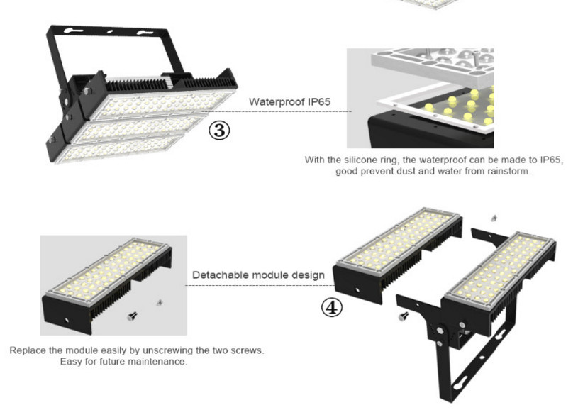 Garden Aluminum Housing High Power Outdoor Led Flood Lights 120 Degree Beam Angle