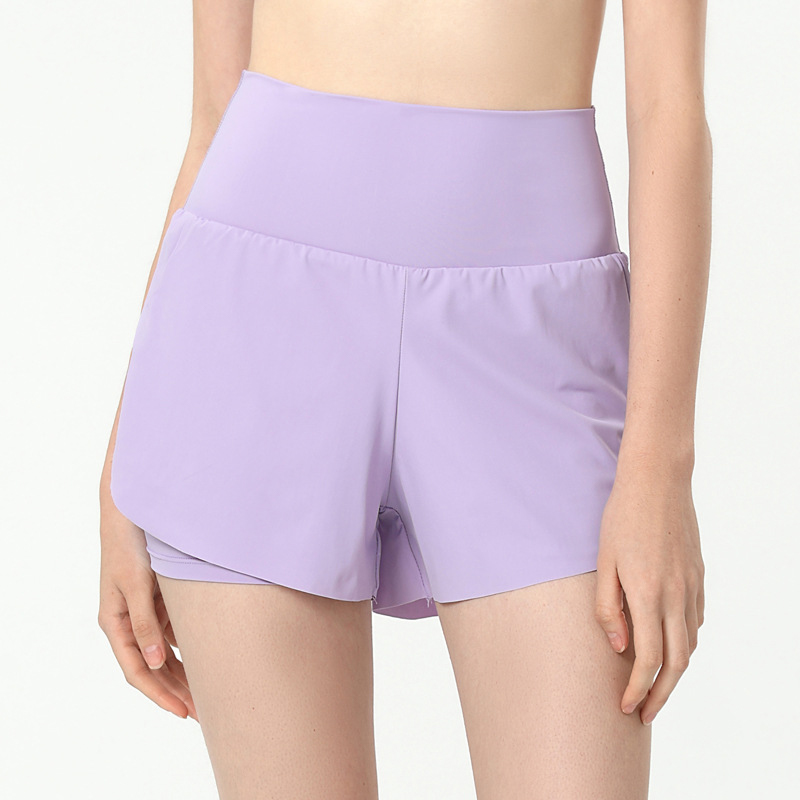 Oem Factory Manufacturer Custom Logo High Waist Elastic Waist Fast Dry Fitness Anti-emptied Loose Shorts