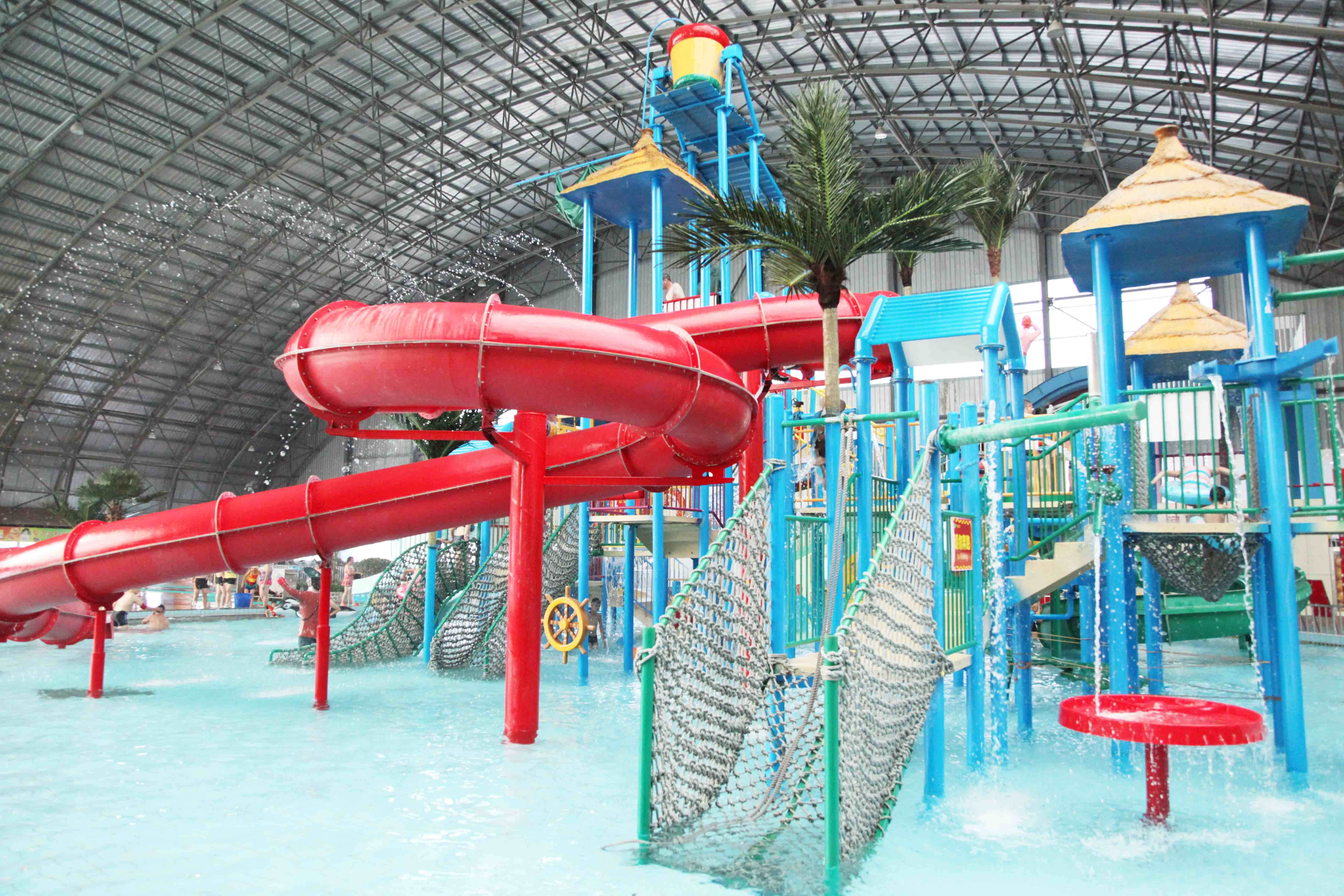 Family Commercial Aqua Playground Fiberglass Slides for Theme Parks Games