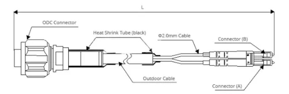 Duplex Fiber Optic Patch Cable IP67 Military Grade ODC To LC/UPC OEM
