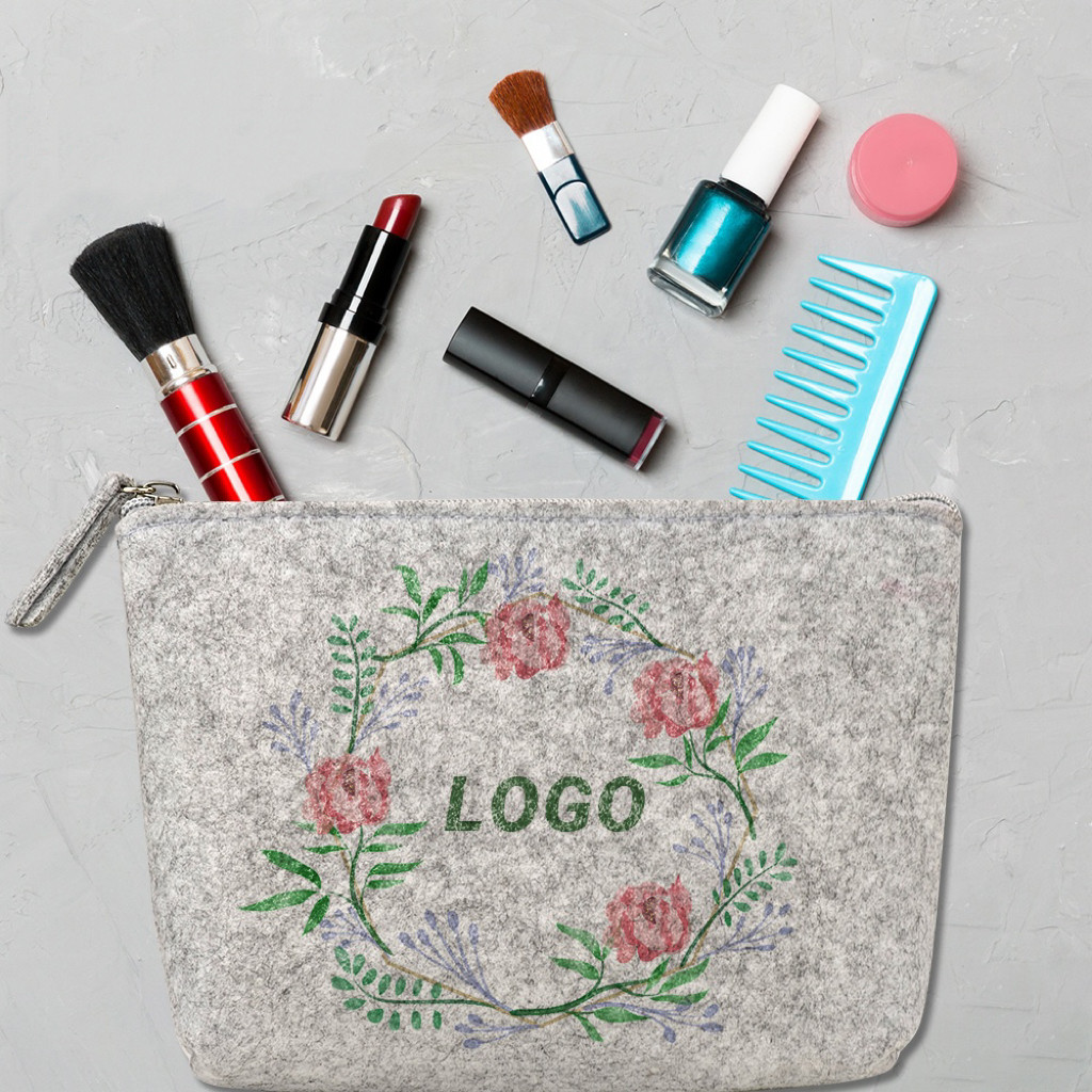 Custom Sublimation Bag Blanks Felt Makeup Bag Sublimation Blank For Photo Printing