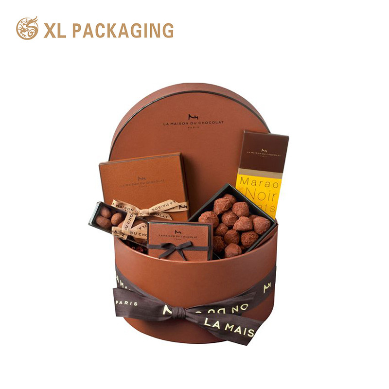 Recycle Chocolate Paper Box Round Luxury Chocolate Gift Box Packaging Logo Printed