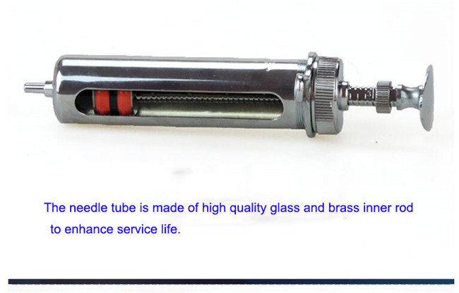 Poultry 30ml Reusable Metal Syringe 15CM Animal Injection Syringe