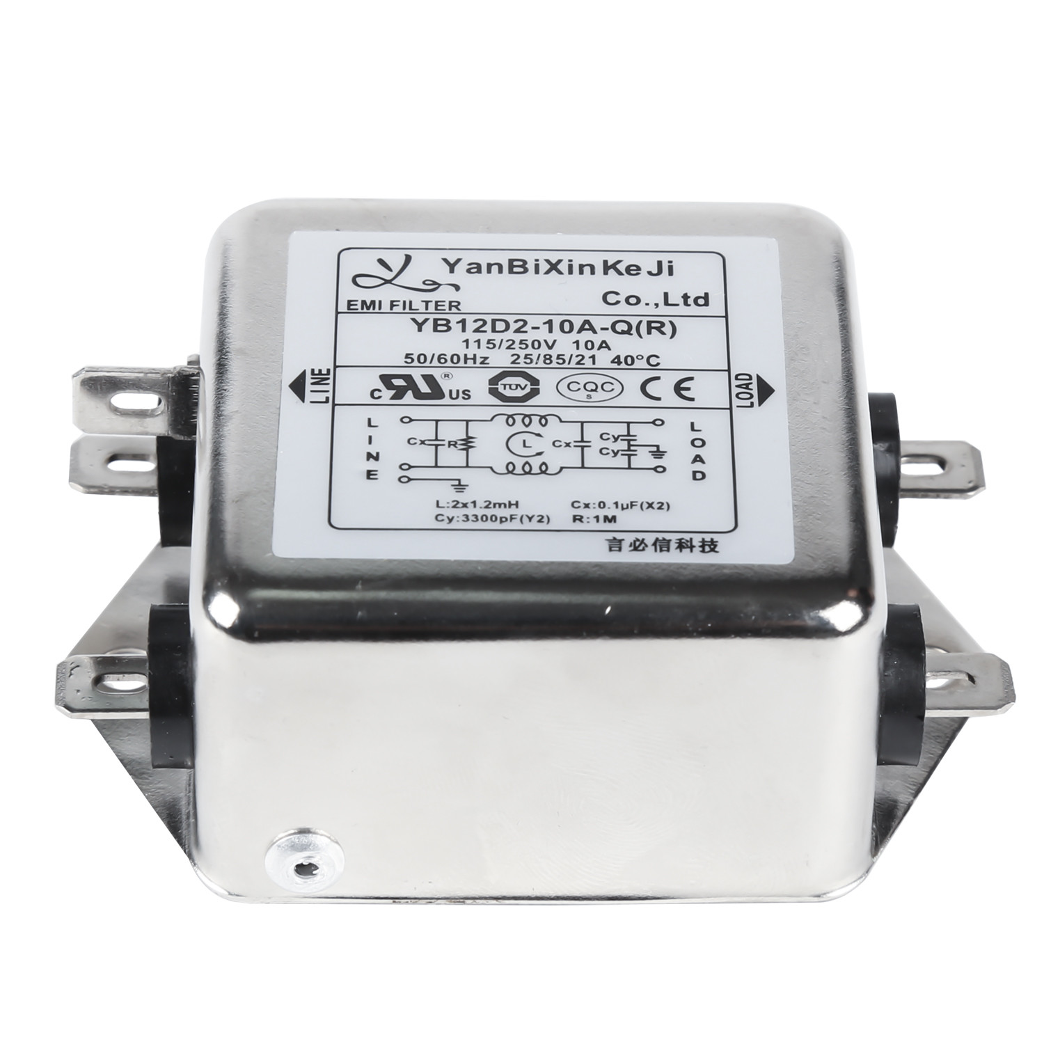 10A Fast-on Terminal Output Filter Single Phase EMI Filter For Fitness Equipment
