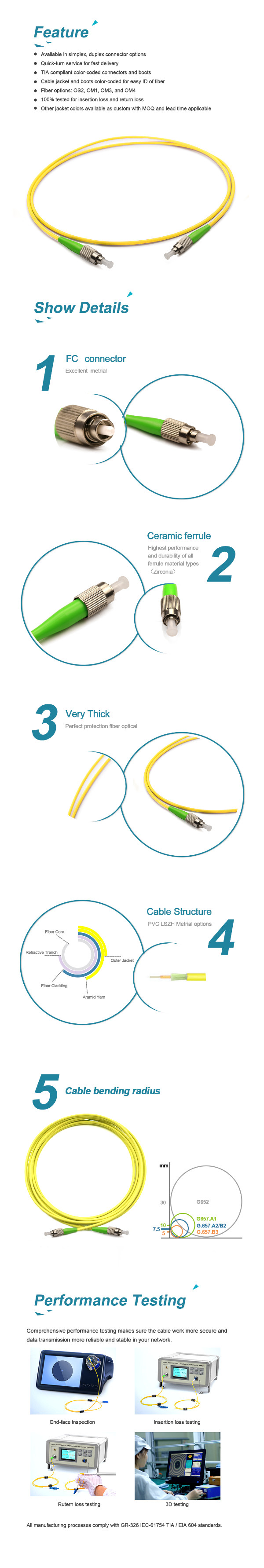 Sc/APC Sc/Upc Patchcord G657A1/G657A2 Sm FTTH Flat Fiber Optic/Optical Drop Wire Cable Patch Cord