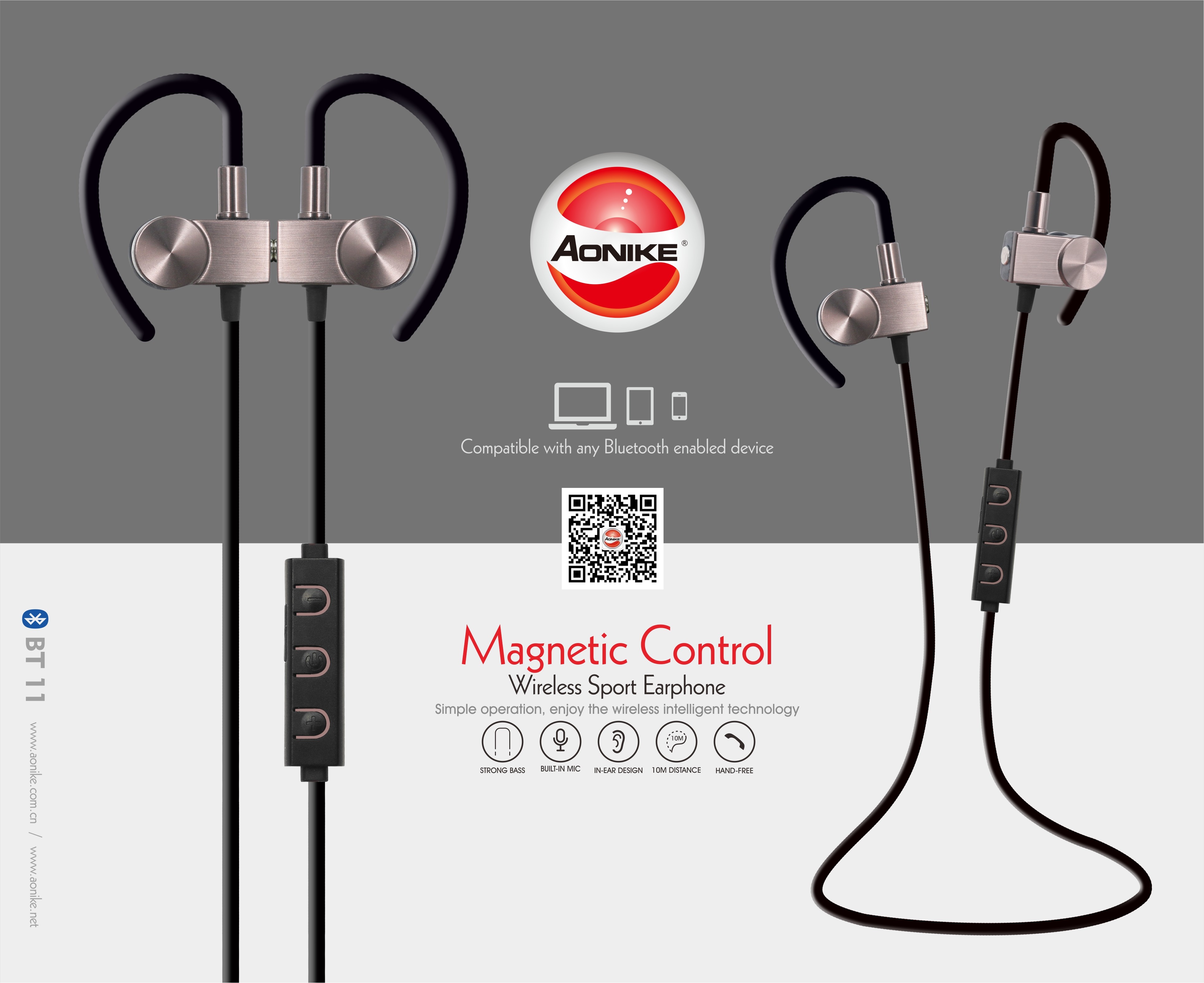Wireless V4.2 104dB Magnetic Sport Bluetooth Earphones