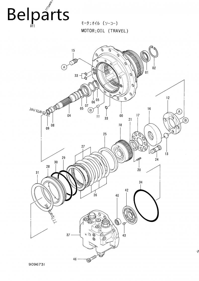 EX100-3 EX100-2 Planetary Gear Parts 1015120 Excavator Travel Motor Part Housing