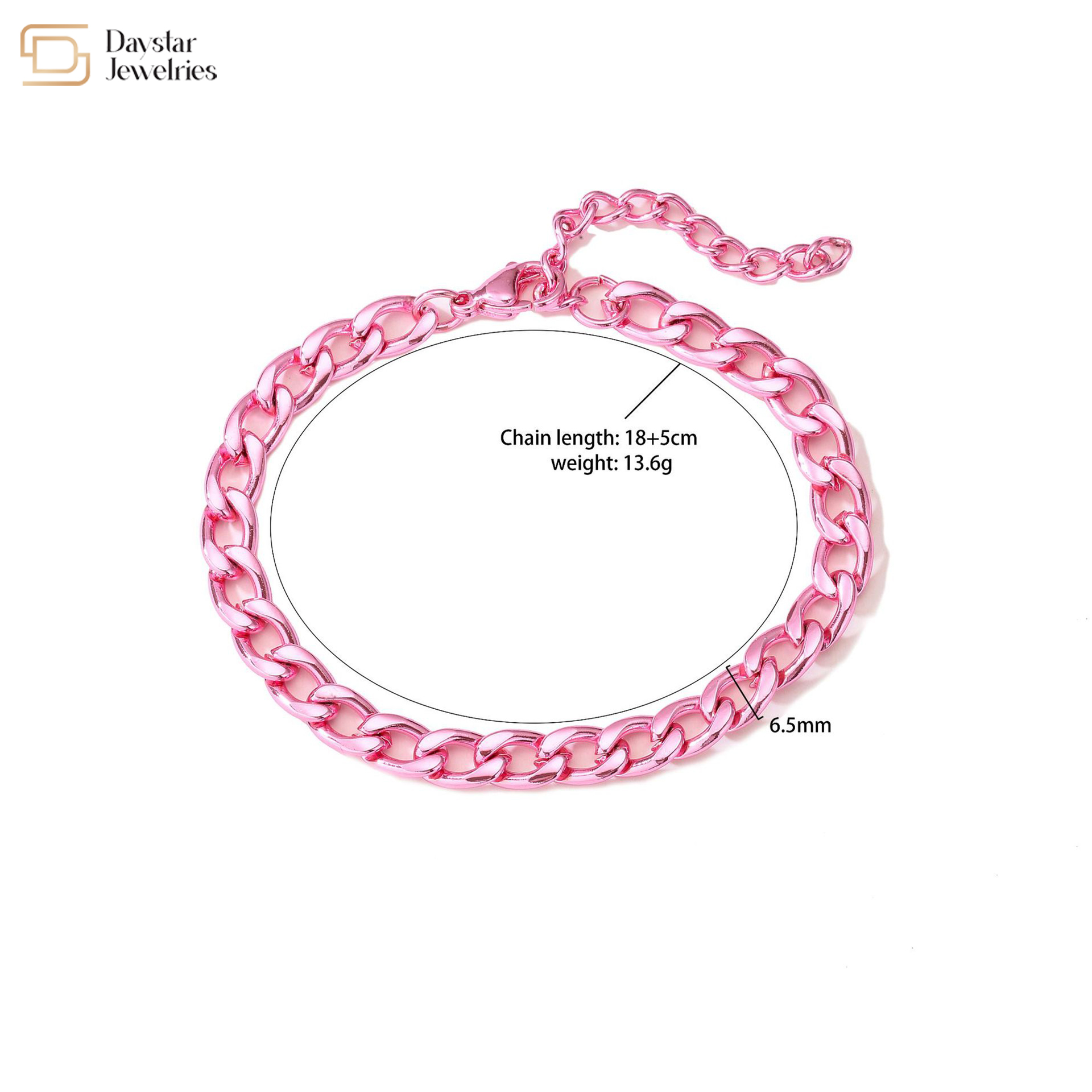 Personalized Jewelry Stainless Steel Colorful Cuban Link Chain Bracelet Women Mens