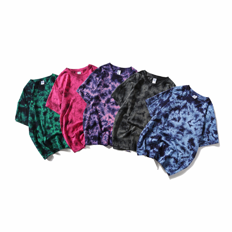 wholesale custom printed fashionable summer nirvana tee shirts tie dye sublimation shirts