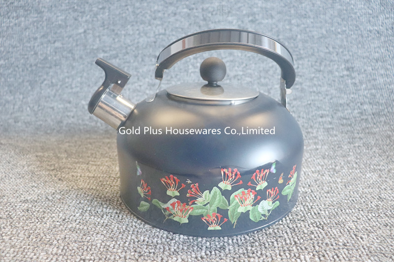 Custom Camping Stainless Steel Coffee Pot Satin Polished Induction Bottom Whistling Kettle