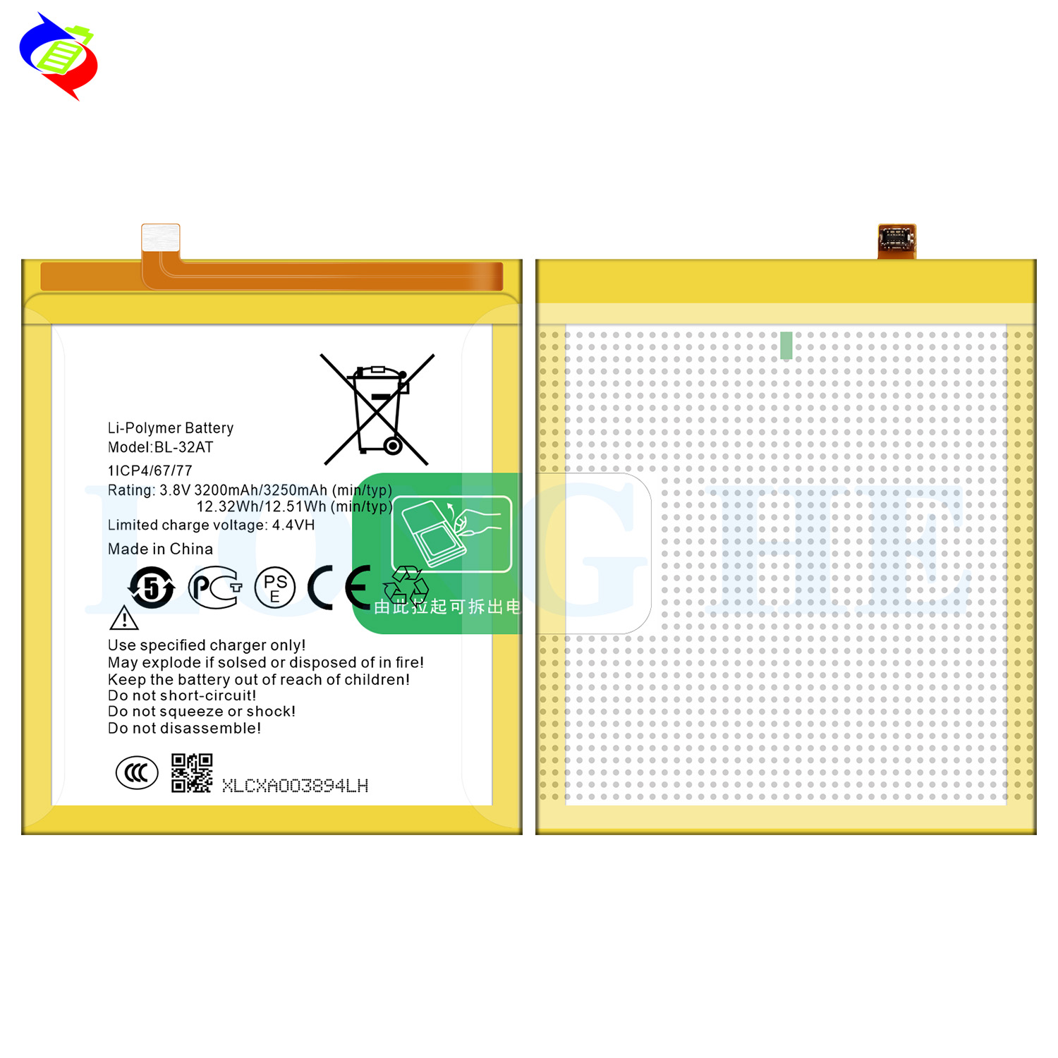 BL-32AT Replacement Parts 3200mAh 4.4V AA Battery for Tecno CX Real Capacity Battery
