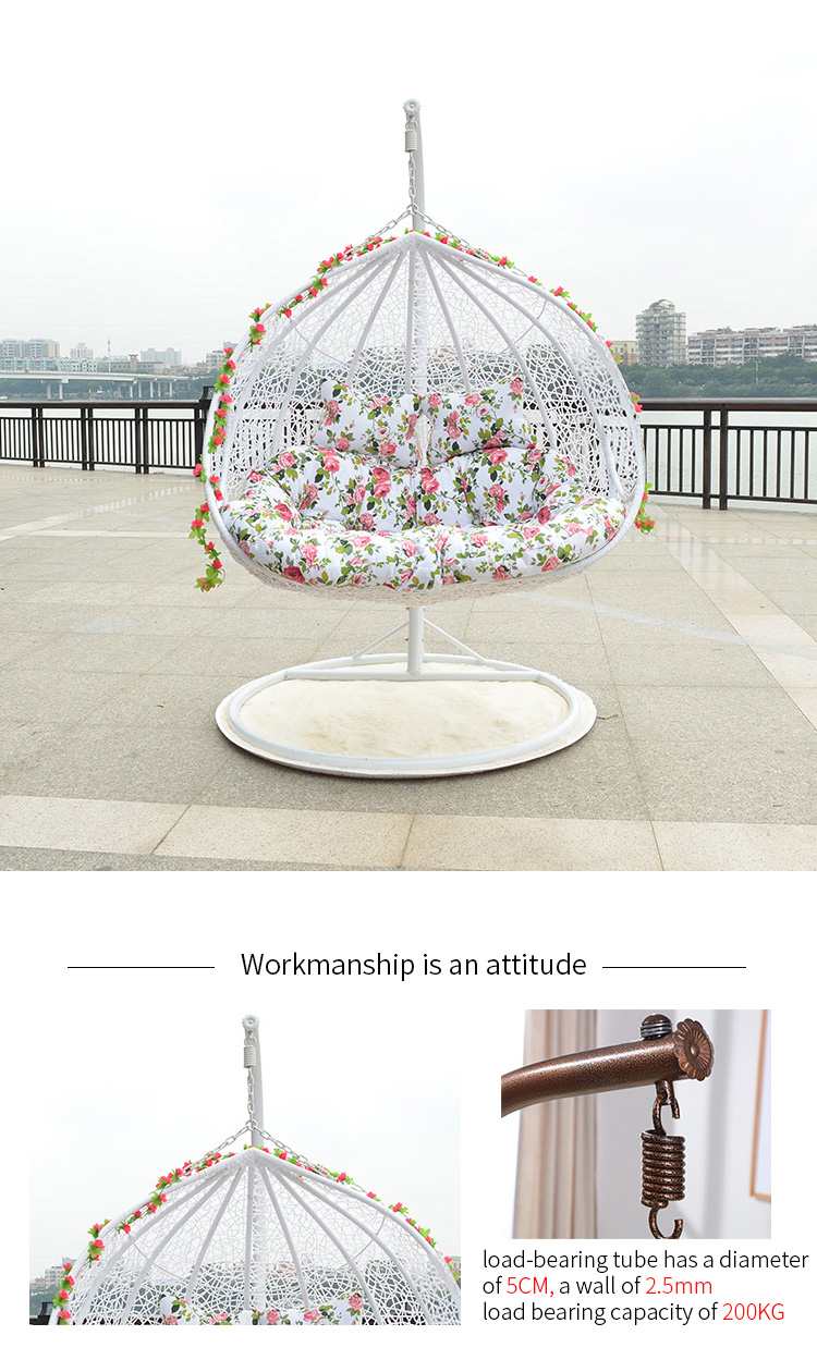 Max Load 500KG Wicker Basket Swing Chair Orchid Cradle Garden Basket Chair