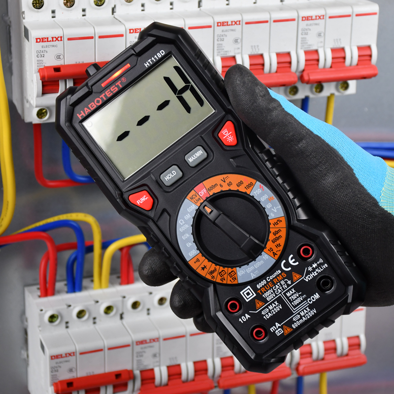 HT118D Habotest Digital Multimeter Measuring DC AC Voltage Current Electrician Tester