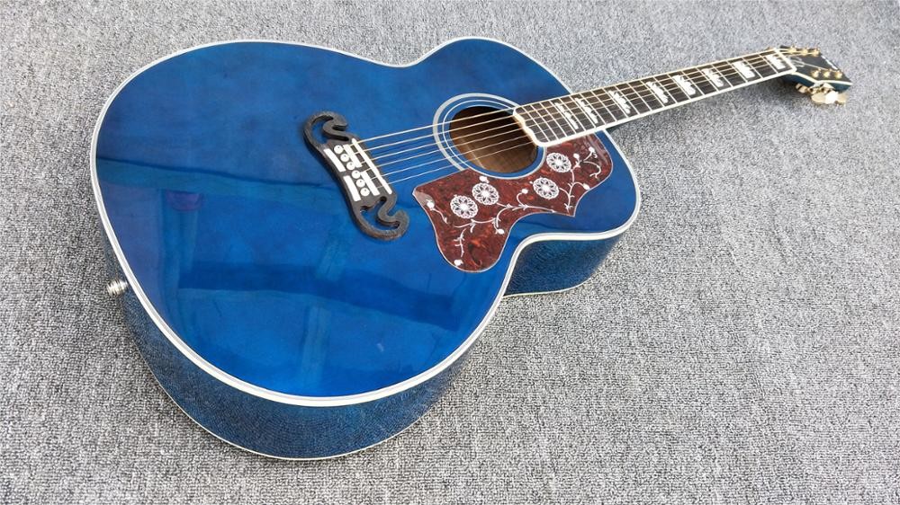 Custom 12 strings Blue color G200 classic acoustic guitar, Solid Sprue top,Factory Custom Maple body guitar