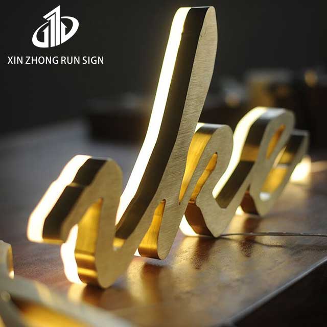 Customized 3d illuminated logo back lit signage for outside business exterior building