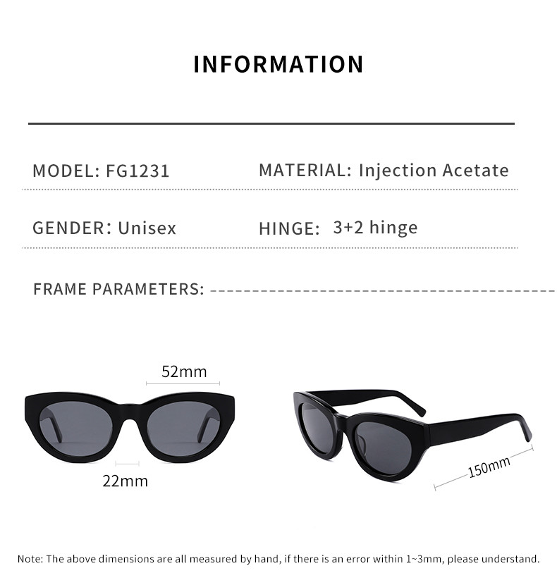 Polarized Round Acetate Sunglasses Retro Cat Eye For Women