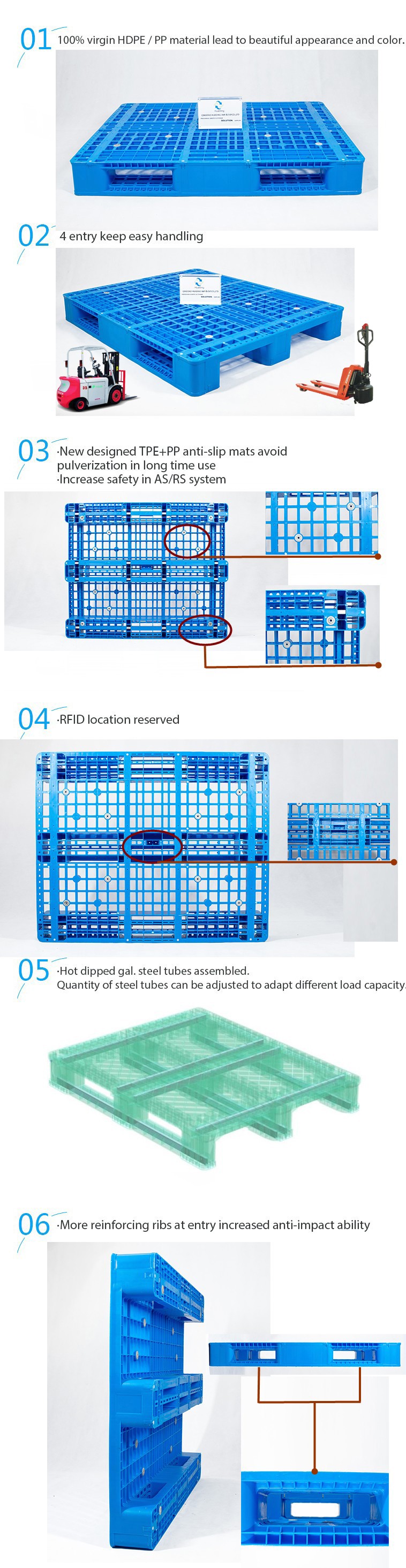 heavy duty plastic pallet euro HDPE forklift recycle export plastic pallet prices