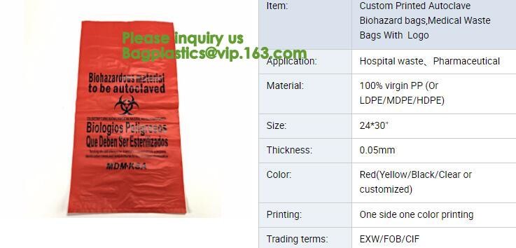 Lab, Hospital, Healthcare, Safety, Infectious, Medical Waste Disposal Warning Label Sterilization Indicate