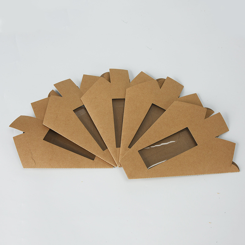 Square Brown Kraft Paper Box With Window for Custom Food Packaging Printing Handling