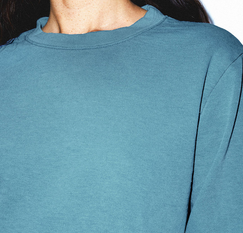 Cotton Polyester Crew Neck Long Sleeve 260gsm Womens Cropped Sweatshirt