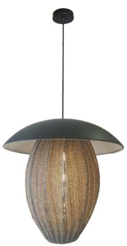 Oval 30*33CM Wool Lamp Shade With Metal Caps Pretty Wool Knitting Cover