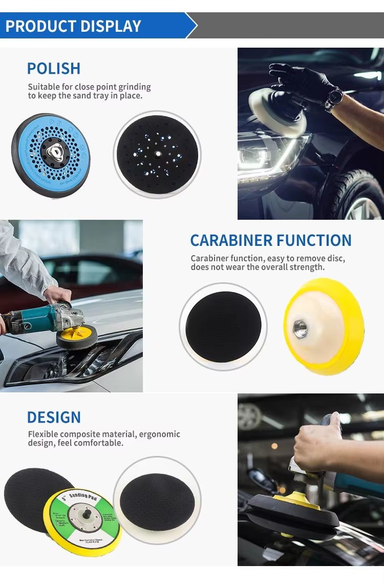 Yellow Round Car Polishing Pads With Pu Backing Plate And Foam