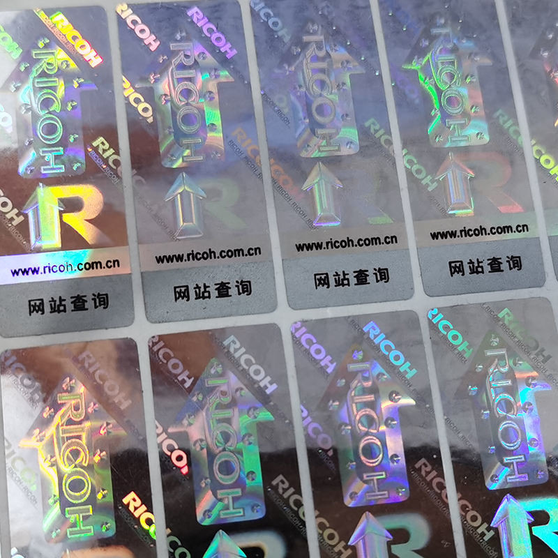 Printed Holographic Security Stickers Scratch Coating Hot Stamping Label CE