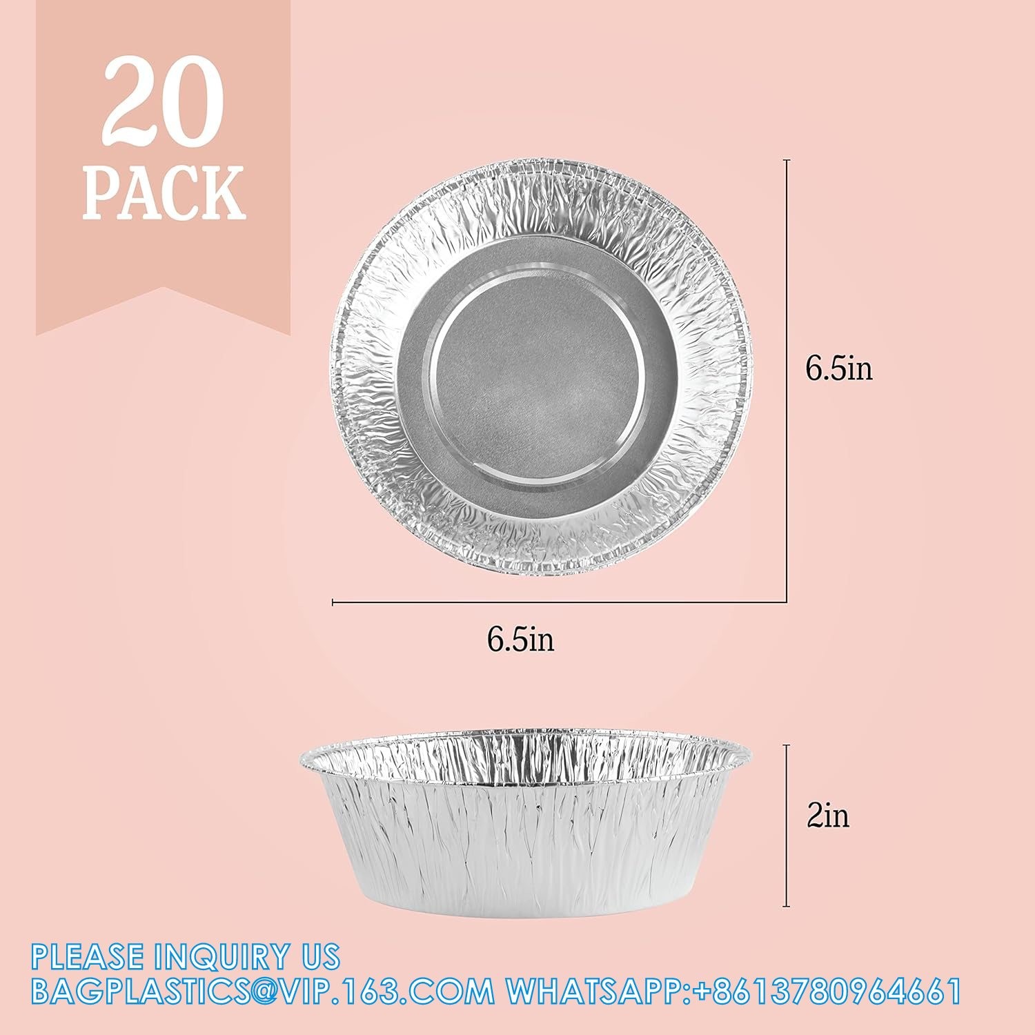 10'' Inch Round Tin Foil Pans Disposable Aluminum, Extra Deep Freezer & Oven Safe - For Baking, Cooking, Storage