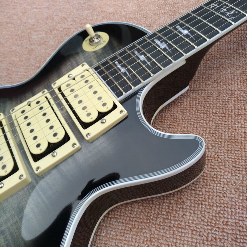 New style Ace frehley signature guitar, Ebony Fingerboard Ace frehley 3 pickups Electric Guitar, Mahogany Flame Maple BD