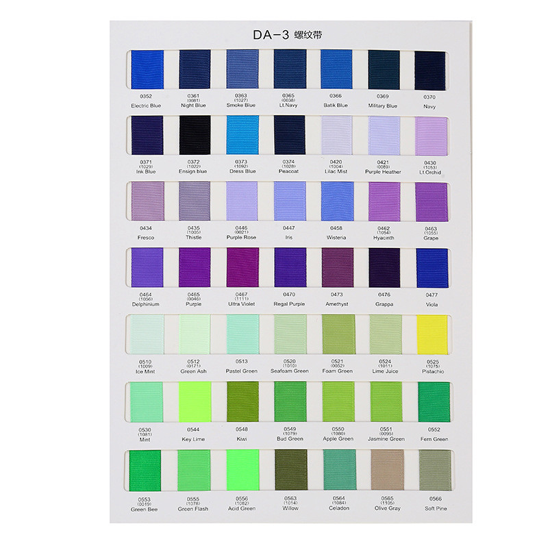 3mm-100mm Solid Assorted Color Polyester Grosgrain Ribbon for Gift Wrapping and DIY Craft