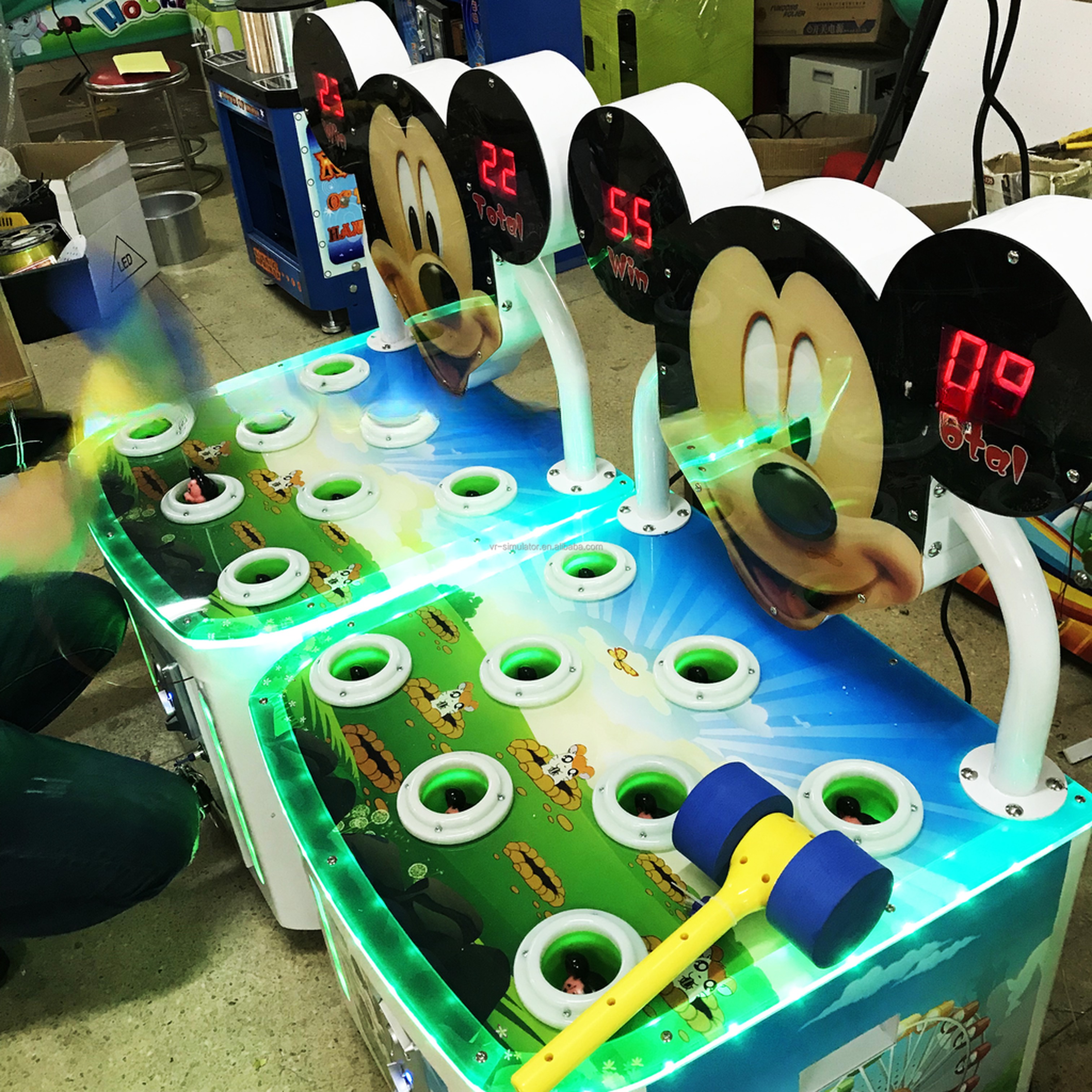 Indoor Amusement Equipment Hammer Beat Hit cute Mouse Rats Game Machines Whack the Mole Lottery Machine