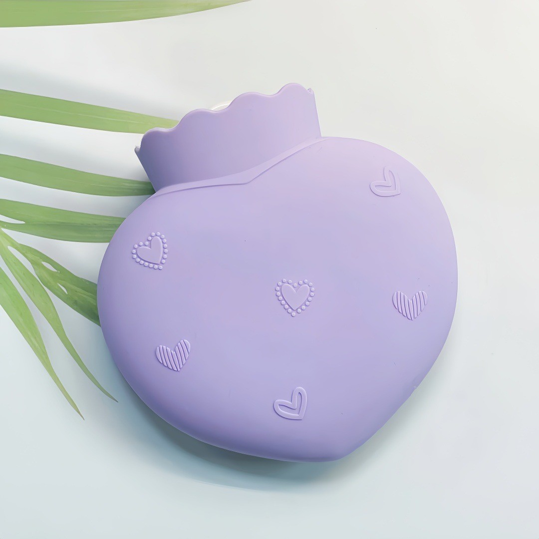 500ML Soft Comfortable Silicone Hot Water Bottle With Screw Cap Leakproof Bag For Pain Relief Waist Back Neck, Shoulders