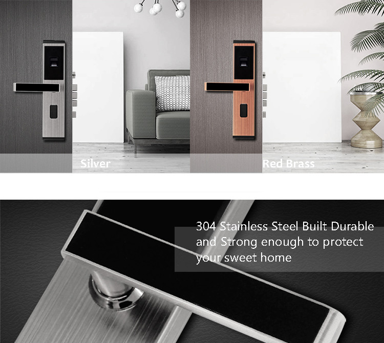 IC Card Security Fingerprint Lock , Stainless Steel Smart Fingerprint Lock