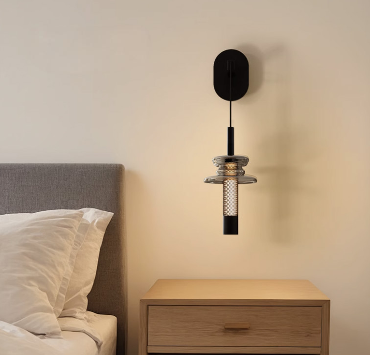 Minimalist copper wall lamp bedroom bedside lamp modern simple living room background wall lamp hotel villa stair corridor lamp
