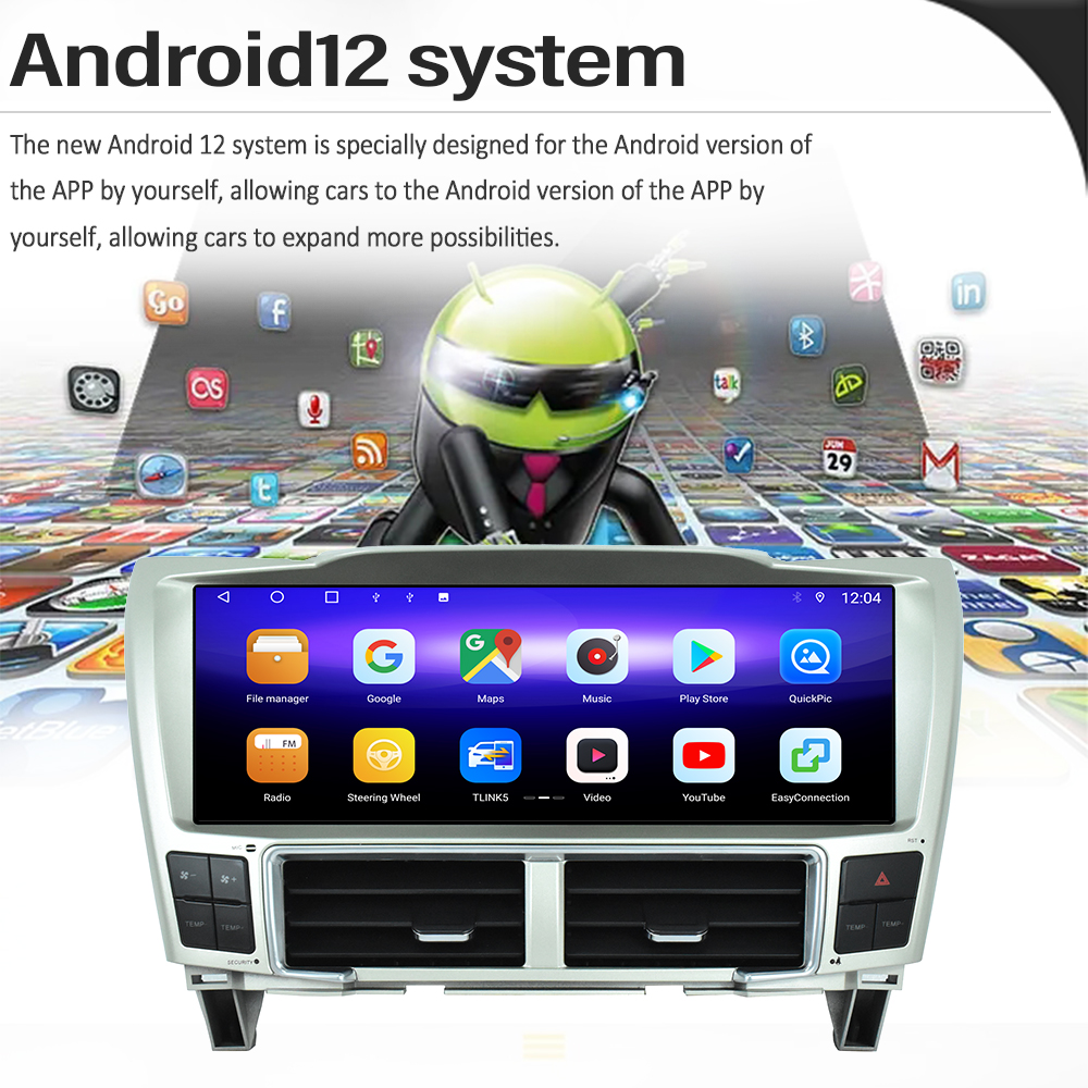 12.3 inch Android Head Unit For 2002-2007 Lexus RX330 Multimedia Player Auto Stereo GPS Navigation wireless Carplay