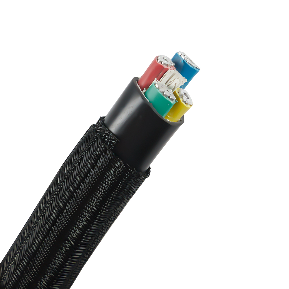 Black Self Closing Wrap PET Braided Sleeve Split Wrap Braided Wire Cable Sleeve