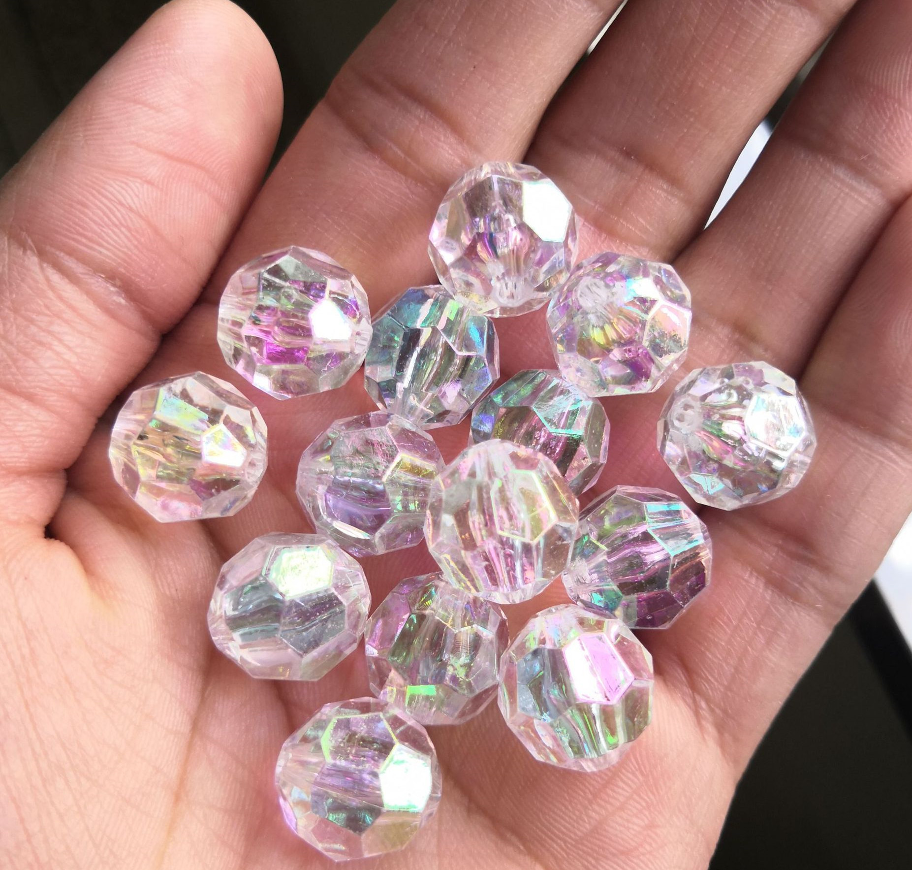 wholesale 3mm-16mm acrylic AB color bubble dazzling color pineapple corner bead DIY bead handicraft bag accessories