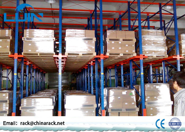 Q235B cold rolled steel Drive in Pallet Rack , Loading Capacity 1200KG