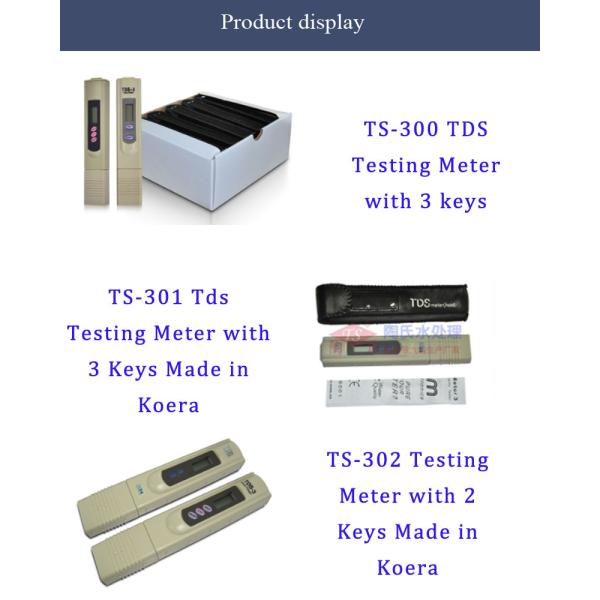 TDS Meter Accessories Water Quality Test Machine 10 Minutes Auto Off Function