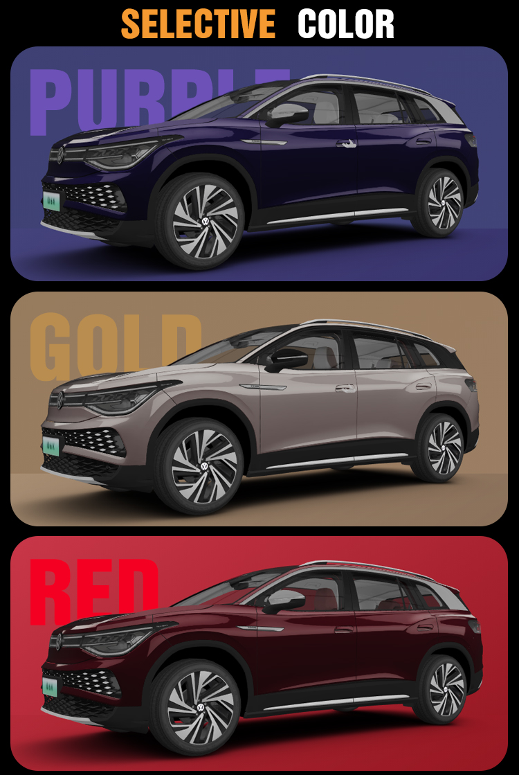 Small Electric Vehicle Vw ID6 2023 EV RHD Car with 7-Seater Electric SUV and Ternary Lithium Battery in White Exterior