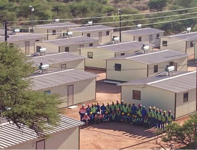Low cost light steel frame prefab camp construction site accommodation house