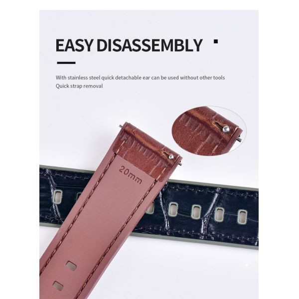 FKM Fluororubber Strap - Breathable Leather Texture