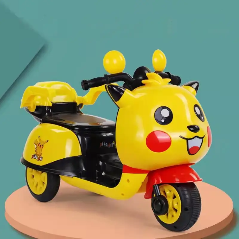 MP3 Music Songs LED Lighting Toys 6v Electric Motorcycle Car for Kids Yellow Blue Pink