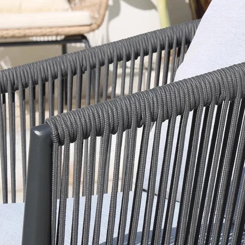 Open Air Balcony Garden Furniture Set Unfolded Plastic Rattan Chair And Table