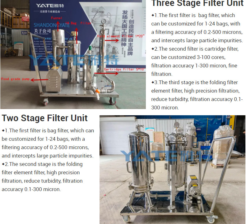 Stainless Steel Movable Filter Housing With Pump Water Cartridge Filter Housing