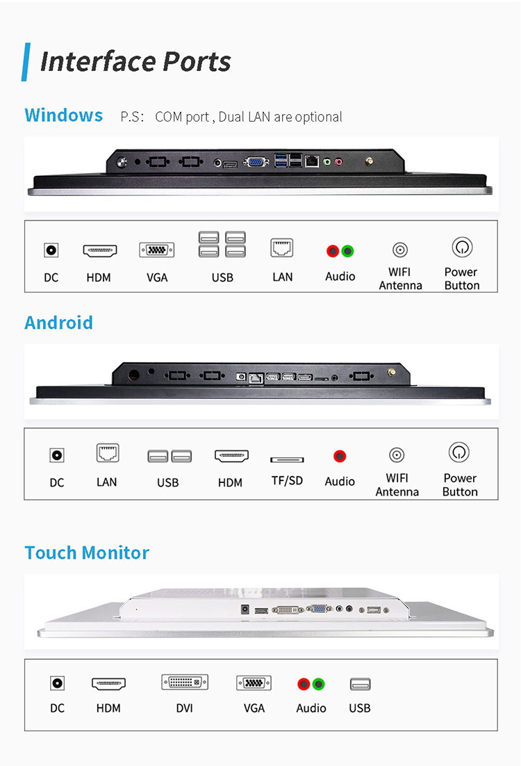Wall Mount Interactive LCD Touch Screen Display 55Inch 65Inch